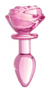 Pink Rose Glass Anal Plug - Small | Northern Fixations.